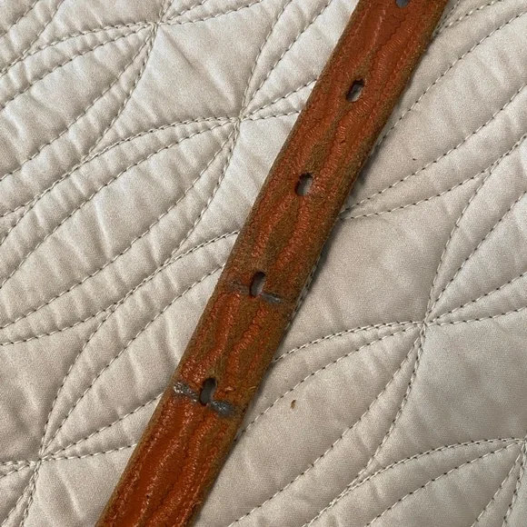 Vintage Beaded Brown Leather Belt - Picture 10 of 16